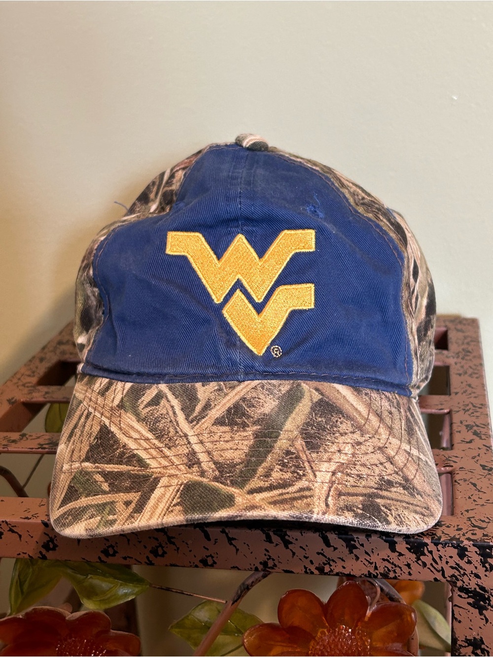 NCAA by Signatures West Virginia Mountaineers Camo Hat Flying WV Strapback Cap